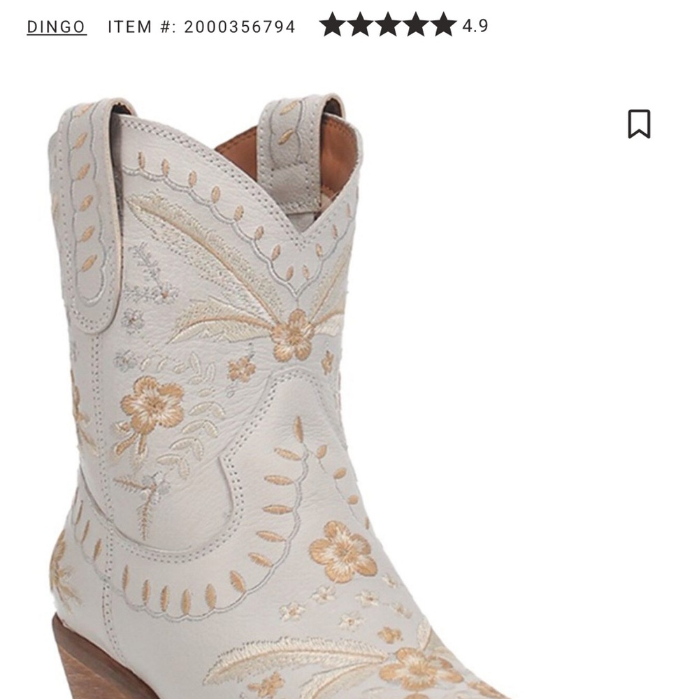 Dingo Cream and Tan Floral Western Boots